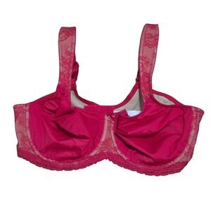 Rosa Faia Beautyfull Full Cup Bra Red Lace Trim Underwire Support Size  32D